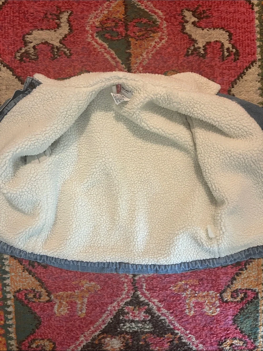 Levi's Blue Denim Jacket with Cream Sherpa Collar